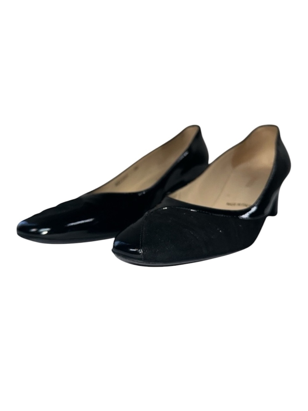Bruno Magli Beth 050 Black Patent Leather Pump Heels Made in Italy Size 7.5